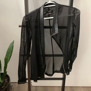 RUDSAK BLAZER WITH LEATHER TRIM